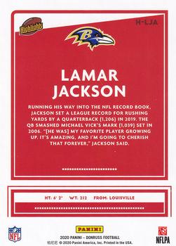 2020 Donruss - Highlights #H-LJA Lamar Jackson Back