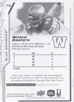 2020 Upper Deck CFL #76 Michael Couture Back