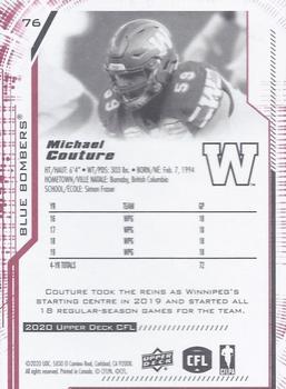 2020 Upper Deck CFL - Red #76 Michael Couture Back