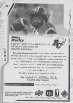 2020 Upper Deck CFL - Autographs #81 Mike Reilly Back