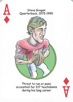 2016 Hero Decks New England Patriots Football Heroes Playing Cards #A♦ Steve Grogan Front