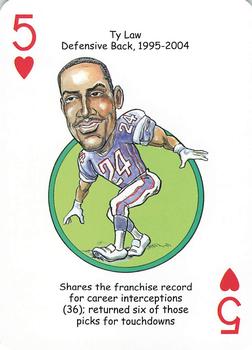 2016 Hero Decks New England Patriots Football Heroes Playing Cards #5♥ Ty Law Front