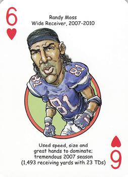 2016 Hero Decks New England Patriots Football Heroes Playing Cards #6♥ Randy Moss Front