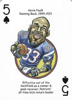 2016 Hero Decks New England Patriots Football Heroes Playing Cards #5♠ Kevin Faulk Front