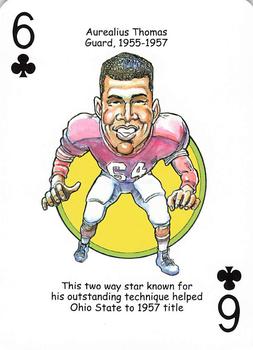 2014 Hero Decks Ohio State Buckeyes Football Heroes Playing Cards #6♣ Aurealius Thomas Front