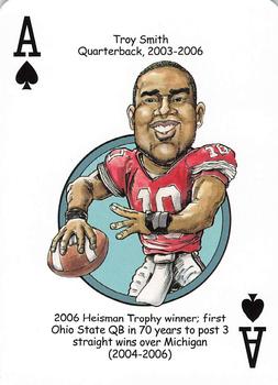 2014 Hero Decks Ohio State Buckeyes Football Heroes Playing Cards #A♠ Troy Smith Front