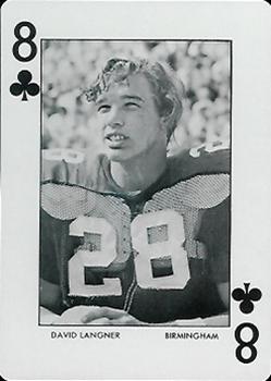 1973 Auburn Tigers Playing Cards (Orange Backs) #8♣ David Langner Front