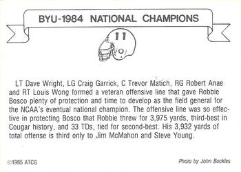 1984-85 BYU Cougars National Champions #NNO Dave Wright / Craig Garrick / Trevor Matich / Robert Anae / Louis Wong Back