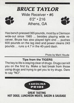 1989 Clemson Tigers #NNO Bruce Taylor Back