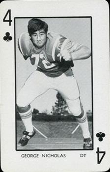 1973 Florida Gators Playing Cards #4♣ George Nicholas Front