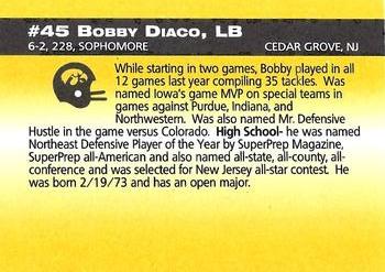 1993 Iowa Hawkeyes #NNO Bobby Diaco Back