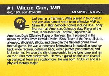 1993 Iowa Hawkeyes #NNO Willie Guy Back
