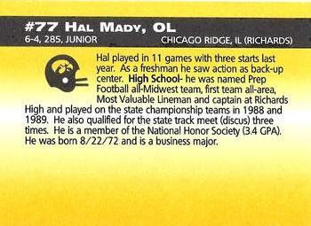 1993 Iowa Hawkeyes #NNO Hal Mady Back
