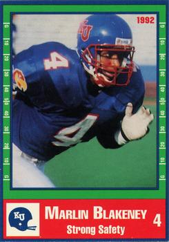 1992 Kansas Jayhawks #NNO Marlin Blakeney Front