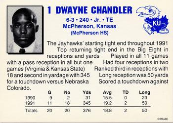 1992 Kansas Jayhawks #NNO Dwayne Chandler Back