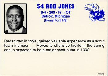 1992 Kansas Jayhawks #NNO Rod Jones Back