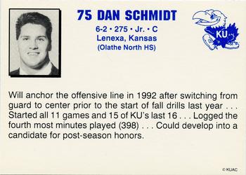 1992 Kansas Jayhawks #NNO Dan Schmidt Back