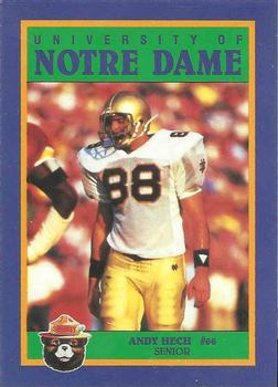 1988 Notre Dame Fighting Irish Smokey #NNO Andy Heck Front