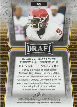 2020 Leaf Draft - Red #45 Kenneth Murray Back