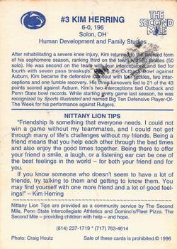 1996 Penn State Nittany Lions #NNO Kim Herring Back