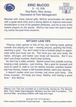 2001 Penn State Nittany Lions #NNO Eric McCoo Back