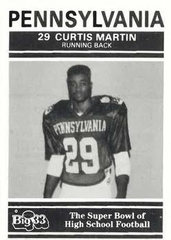 1991 Big 33 Pennsylvania High School #PA11 Curtis Martin Front