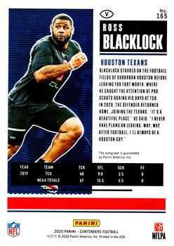 2020 Panini Contenders #165 Ross Blacklock Back