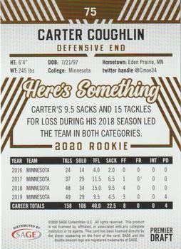 2020 SAGE HIT - Green #75 Carter Coughlin Back
