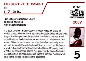 2009 Big 33 Ohio High School #NNO Fitzgerald Toussaint Back