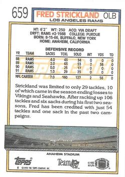 1992 Topps - Gold #659 Fred Strickland Back