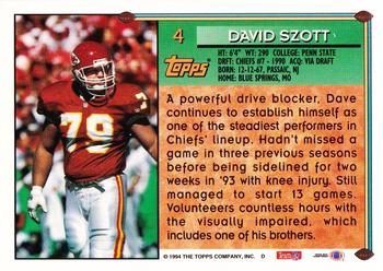 1994 Topps - Special Effects #4 David Szott Back