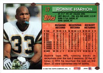 1994 Topps - Special Effects #17 Ronnie Harmon Back