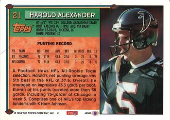 1994 Topps - Special Effects #21 Harold Alexander Back