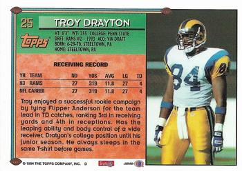 1994 Topps - Special Effects #25 Troy Drayton Back
