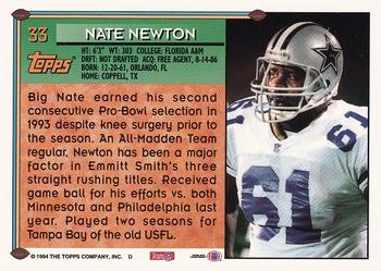 1994 Topps - Special Effects #33 Nate Newton Back