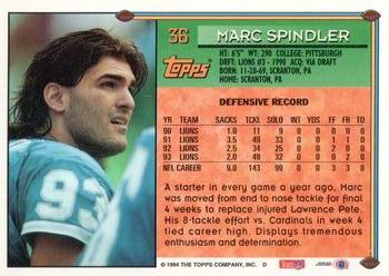 1994 Topps - Special Effects #36 Marc Spindler Back