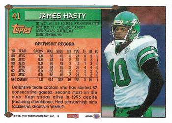 1994 Topps - Special Effects #41 James Hasty Back