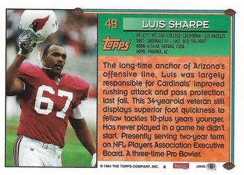 1994 Topps - Special Effects #49 Luis Sharpe Back