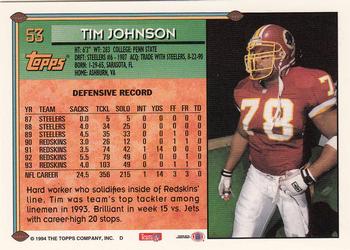 1994 Topps - Special Effects #53 Tim Johnson Back