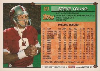 1994 Topps - Special Effects #60 Steve Young Back