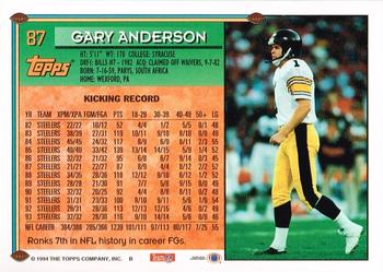 1994 Topps - Special Effects #87 Gary Anderson Back