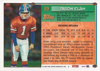 1994 Topps - Special Effects #99 Jason Elam Back