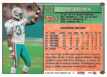 1994 Topps - Special Effects #213 J.B. Brown Back