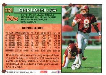 1994 Topps - Special Effects #239 Chip Lohmiller Back