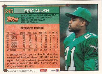 1994 Topps - Special Effects #245 Eric Allen Back