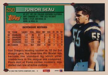 1994 Topps - Special Effects #250 Junior Seau Back