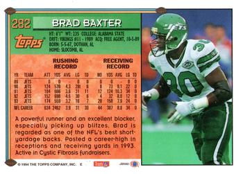 1994 Topps - Special Effects #282 Brad Baxter Back