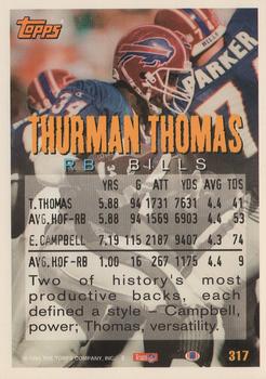 1994 Topps - Special Effects #317 Thurman Thomas Back