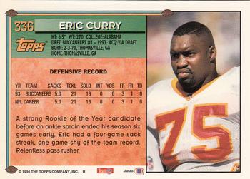 1994 Topps - Special Effects #336 Eric Curry Back