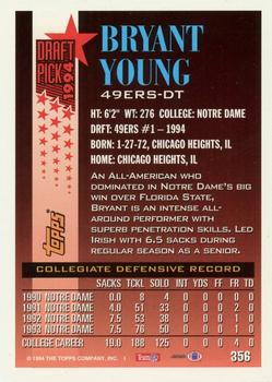 1994 Topps - Special Effects #356 Bryant Young Back